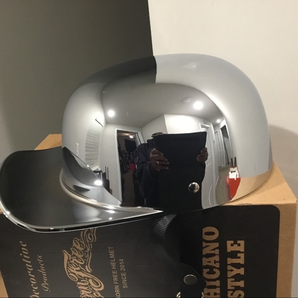 New Silver cool flip motorcycle baseball helmet.